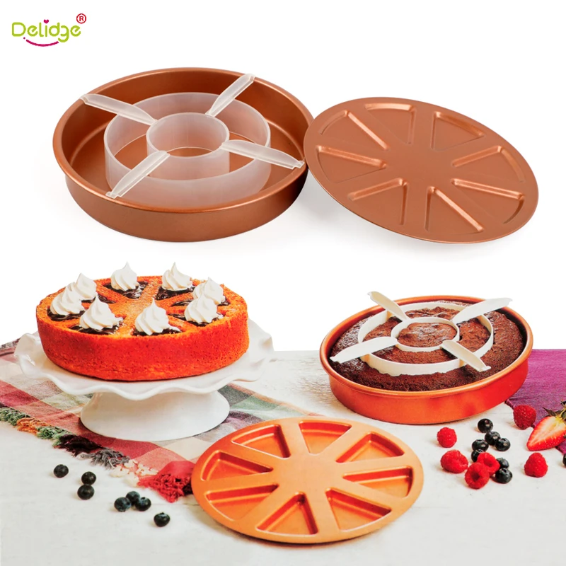 

delidge 3pcs/set Cake Mold Cake Pan Food Grade Stainless Steel Kitchen Baking Tools Diy Cake Accessories