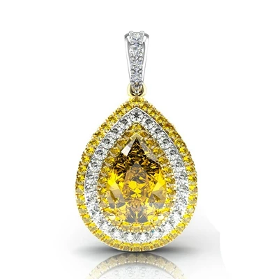 GENUINEGEM, золотой цвет, винтажный изумруд, женское 925 пробы, серебряное ожерелье, серьги, кольцо, ювелирные наборы, свадебные ювелирные наборы - Цвет камня: yellow necklace