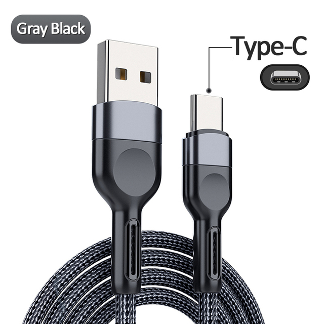 3A Micro USB Cable  Nylon Fast Charging USB Type C Cable for Samsung Xiaomi HTC USB Charger Data Cable Mobile Phone Cable