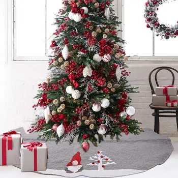 

Christmas Decoration Supplies Tree Skirt Faceless Doll Sackcloth Gray Tree Skirt Creative Christmas Tree Decoration Tree Skirt