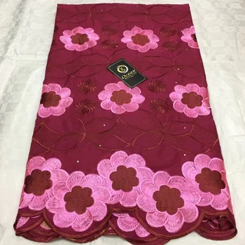 

(5yards/pc) high quality African cotton lace fabric with beautiful embroidery soft Swiss voile lace for party dress CLL134