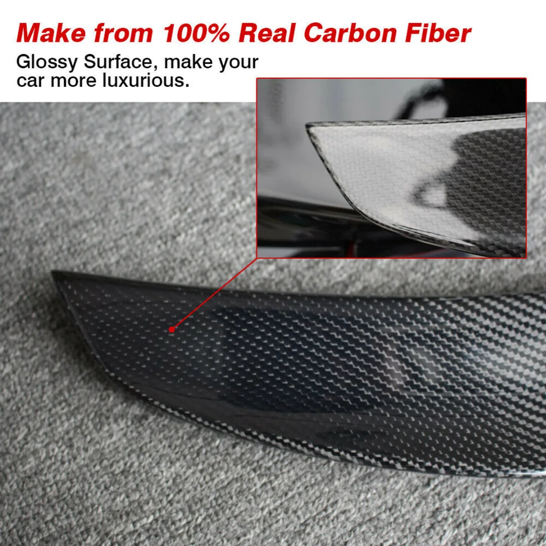 

For Tesla 1PC Rear Tail Trunk Wing Spoiler Carbon Fiber Look With Automotive Adhesive Tape Support Model 3 2017 2018 2019 Mayitr