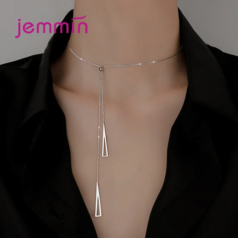 

925 Sterling Silver Simple Wedding Chain Necklace For Women Girls Valentines Day Gift Fashion Jewelry Wholesale