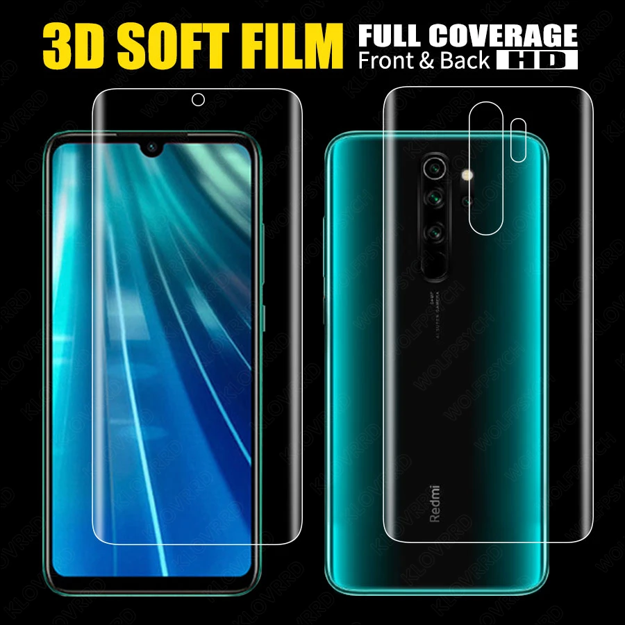 

Front Back Silicone Screen Protector For Redmi note 8 pro Hydrogel Sticker Film For Redmi note 8 Note8 Screen Protector