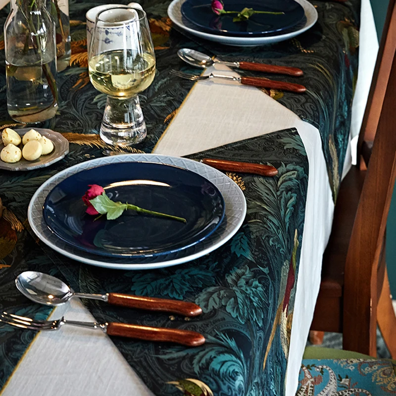 

Napkin Proof Hot Pad Table Mat American Nightingale Series Dining Table Cushion Decorative Placemat Coasters Non-Slip Mat