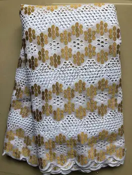 

Bestway Latest Gold Cotton Swiss Voile Lace Fabric 2020 High Quality African Embroidery Party Gown Diamond Nigerian Lace Fabric