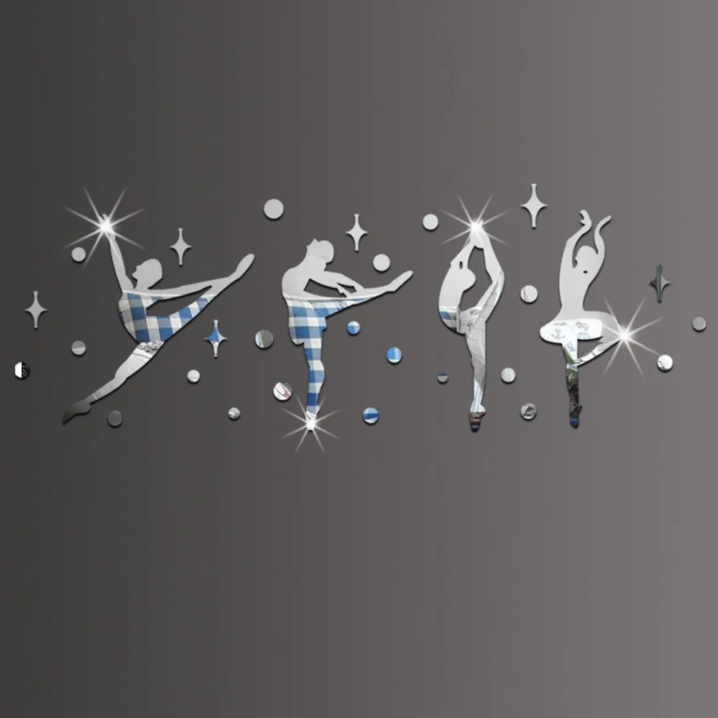 

30pcs Ballet Dancer Mirror Stickers Acrylic Removable Wall Decal Home Decor for Girls Bedroom Dancing Room