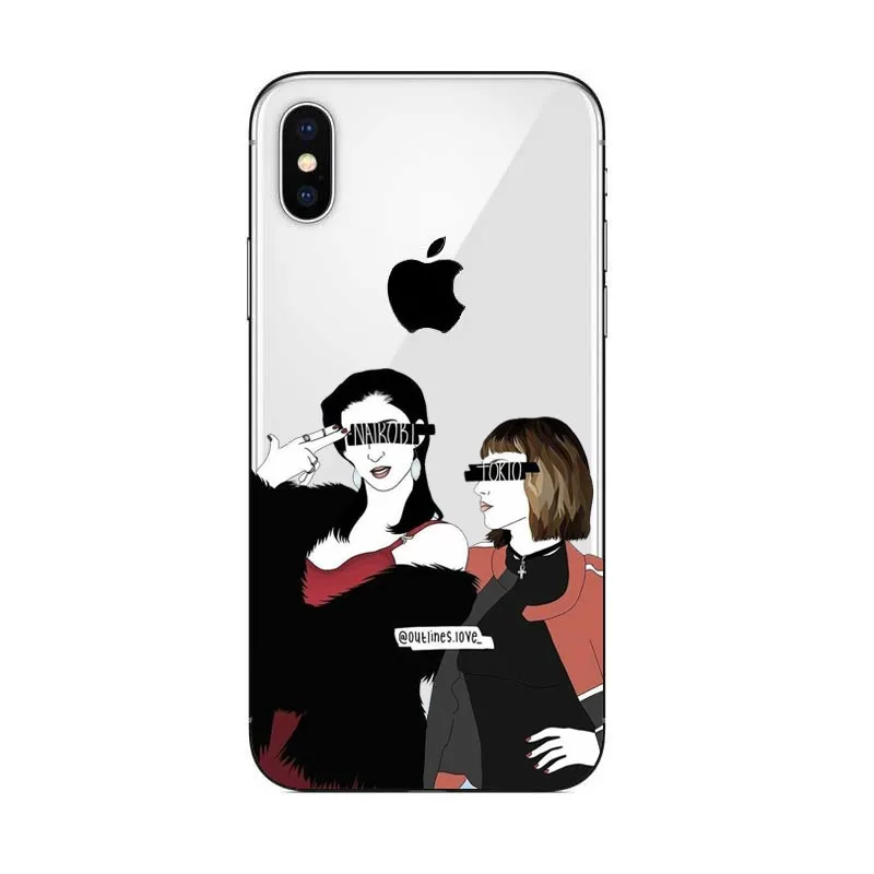 Для iPhone X Fundas для iPhone 5 5S SE 6 6S 7 8 Plus ТВ серии деньги Heist дом бумажная упаковка крутая мультяшная задняя крышка - Цвет: TPU