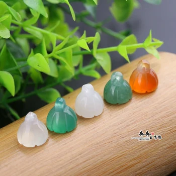

Natural handcarve lotus jade beads real green jade bracelets DIY beads jade gift genuine jadeite bracelet 6pcs/lot
