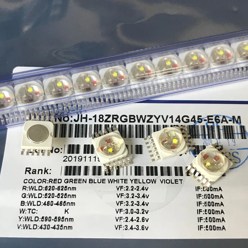 18 watts Full color 6 color LED RGBWYV 6in1 LEDs Lamp beads Chips /Red/Green/Ble/White/Yellow/Purple/ RGBWYV