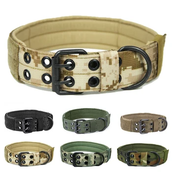 

Military Dogs Collar Tactical Adjustable Large Dog Collar Nylon Camouflage Training Pet Collar Necklace Choker Accessories Stuff