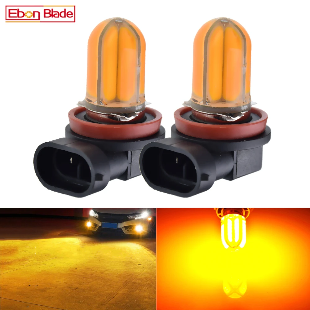 2pcs H11 H8 Car LED Fog Driving Light Hi-Power 100W 2323 4300K Yellow DRL Bulb