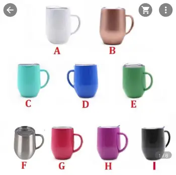 

12oz Wine Tumbler Stainless Steel Beer Mugs Insulated Wine Glass Office Coffee Milk Cups Christmas Gift Party Bottle With Handle