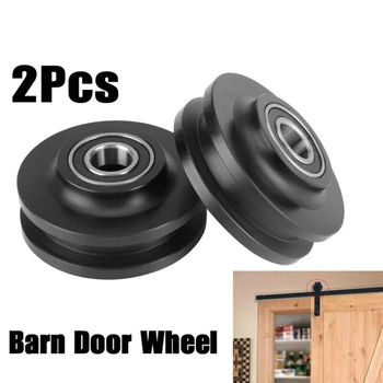 

2pc Goutaman Rail Pulley Grinding Spraying Barn Door Parts Wheel Closet Hardware Kit Roller Cabinet Pulley