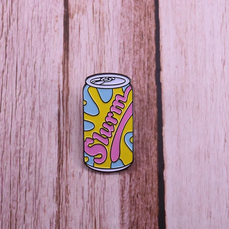 Шламовый эмалированный штифт jolt cola может брошь красочный напиток значок Футурама вдохновил 90s ностальгия ювелирные изделия