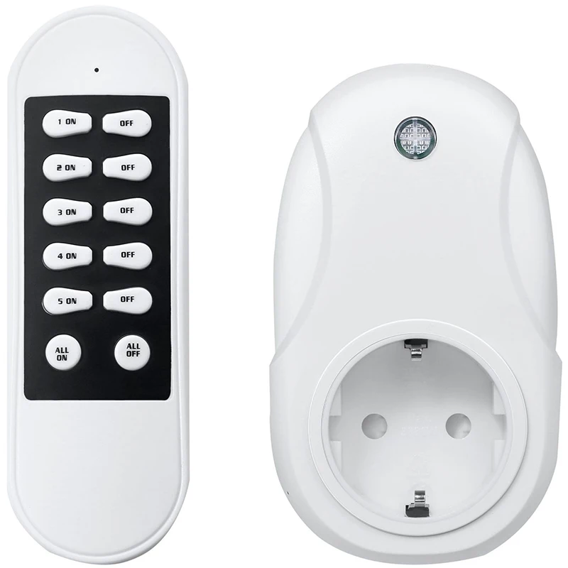 

Wireless Remote Control Socket Household Power Socket Light Switch Socket Smart Socket +1 Remote European Standard Plug Connecto