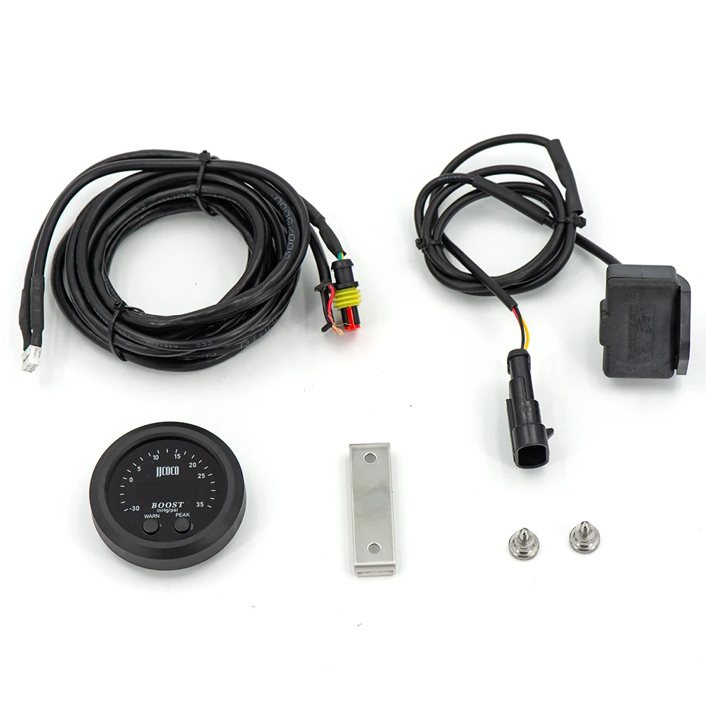Automotive Pressure Gauge Uviversal 52mm Digital-30in/Hg-35psi Electronic Turbo Boost Gauge Ultra-Thin Turbo Boost Meter Vacuum Gauge 12v 24v