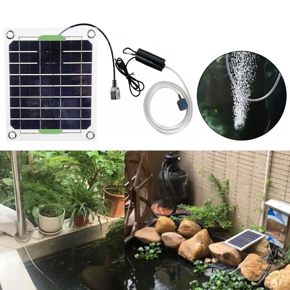 Aérateur De Bassin Solaire 20 W – Pompe à Oxygène Avec Panneau Silicone Monocristallin – Pour Étang à Poissons Extérieur – Écologique Et Silencieux
