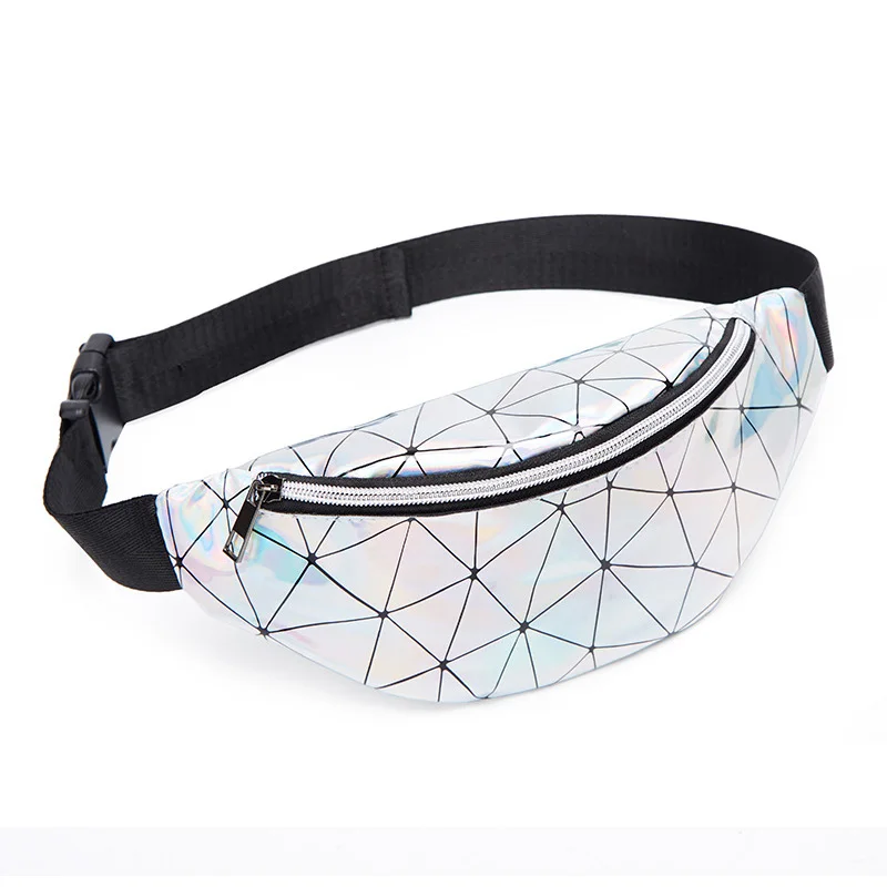Silver Waist Packs Поясные Сумки женские лазерные поясные сумки женские поясные сумки MS геометрические поясные сумки новые женские нагрудные Чехлы для телефона дорожная пляжная сумка через плечо - Цвет: Silver Waist Packs