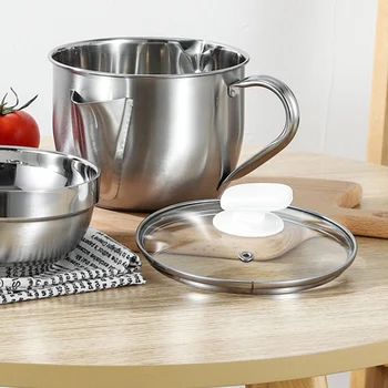 

Stainless Steel Oil Filter Soup Separator Strainer Pot Kitchen Cooking Utensil DIN889