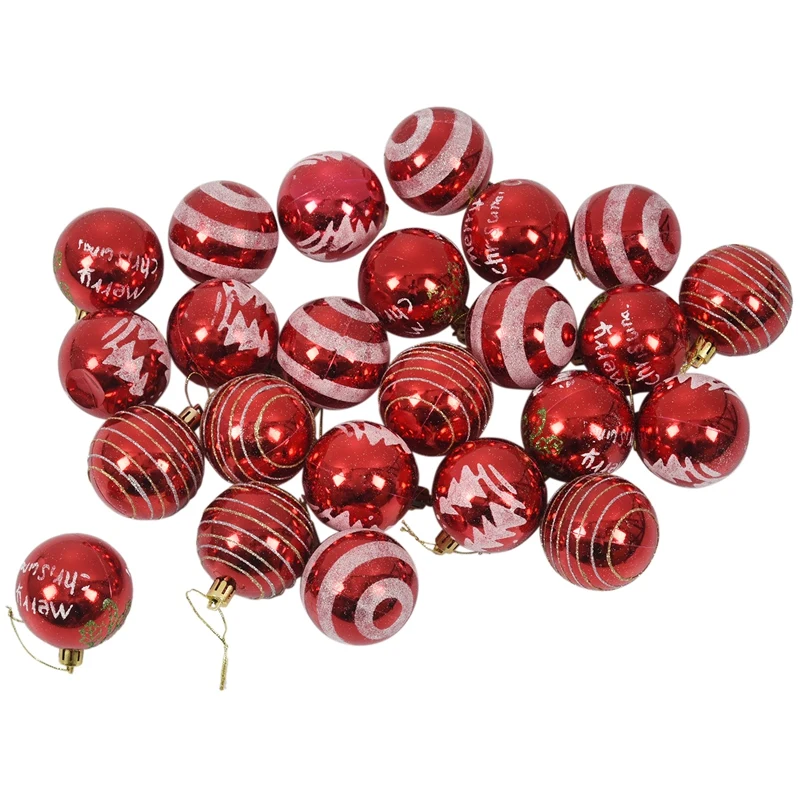 

24PCs Christmas 6cm Plastic Christmas Tree Decoration Ball