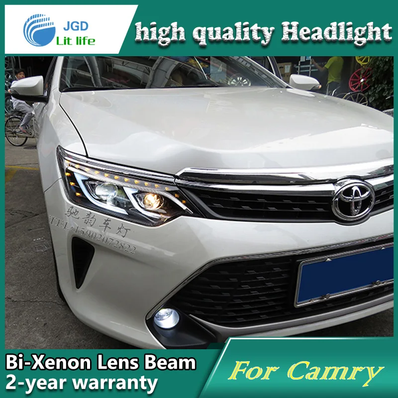 Автомобильный Стайлинг налобный фонарь чехол для Toyota Camry V55 2015 светодиодные фары s