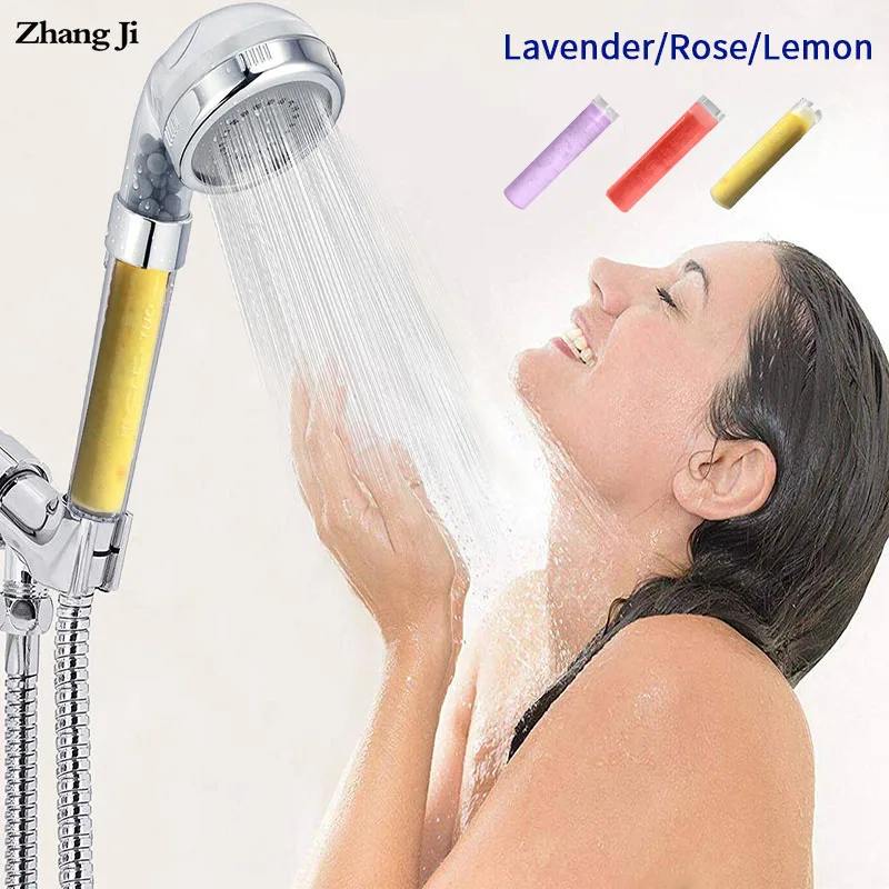 

Zhangji lemon and lavender skin care shower head aroma replacement high pressure water saving showerheads with SPA anion balls