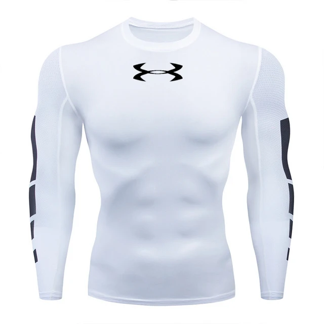 Брендовая Спортивная Мужская футболка с длинным рукавом+ коротким рукавом, компрессионная облегающая футболка, футболка для фитнеса с принтом MMA Rashguard - Цвет: 22