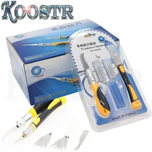 Гравировальные ножи для хобби с 13 шт.+ 2 шт. лезвие Нескользящая металлическая ручка нож для скальпеля Дерево Бумага Резак ремесленные ножи DIY ручные инструменты