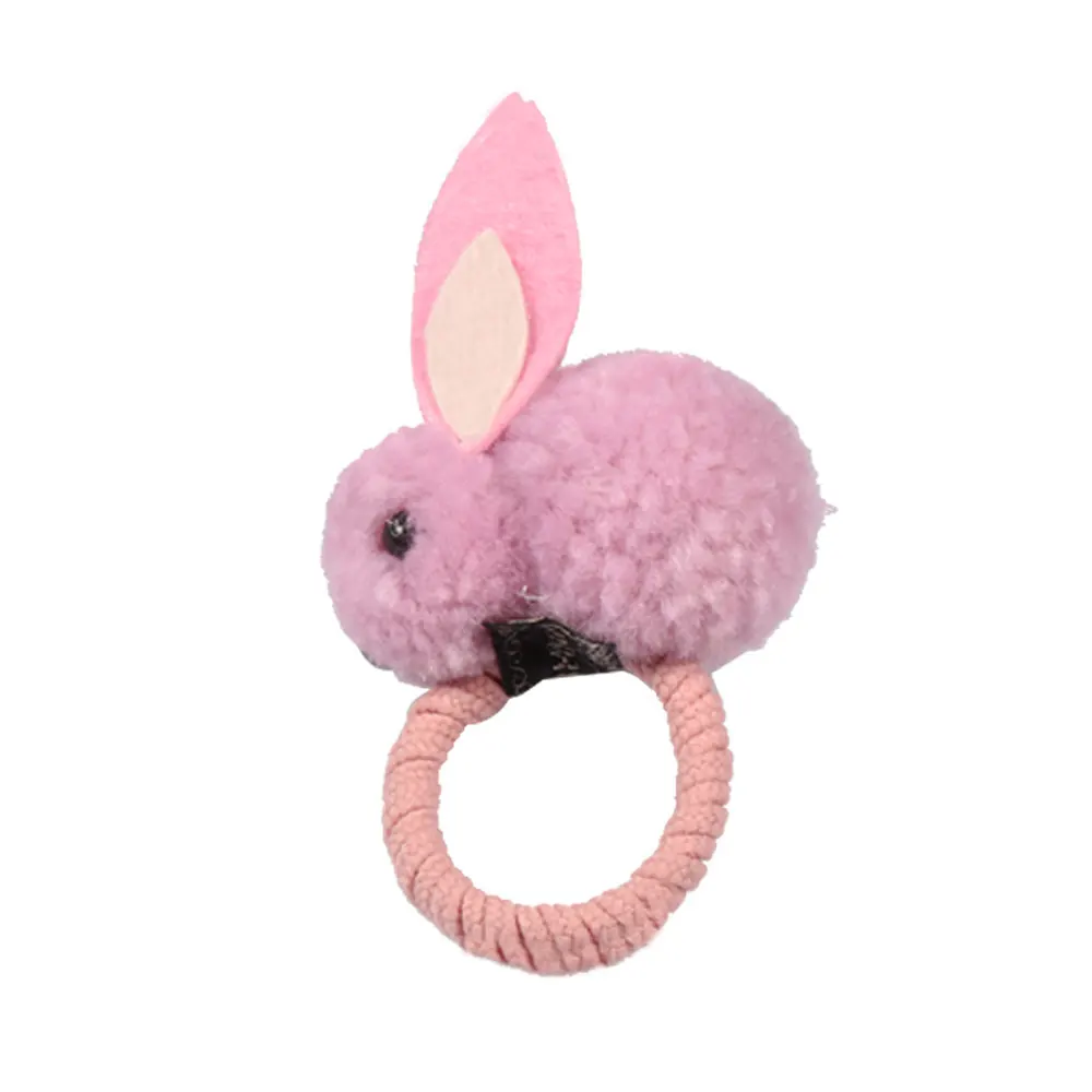 Pink Корейский милый кролик мяч волос кольцо клип женский галстук Tope эластичные резинки для волос шпильки головные уборы детские аксессуары украшения для волос - Цвет: Pink