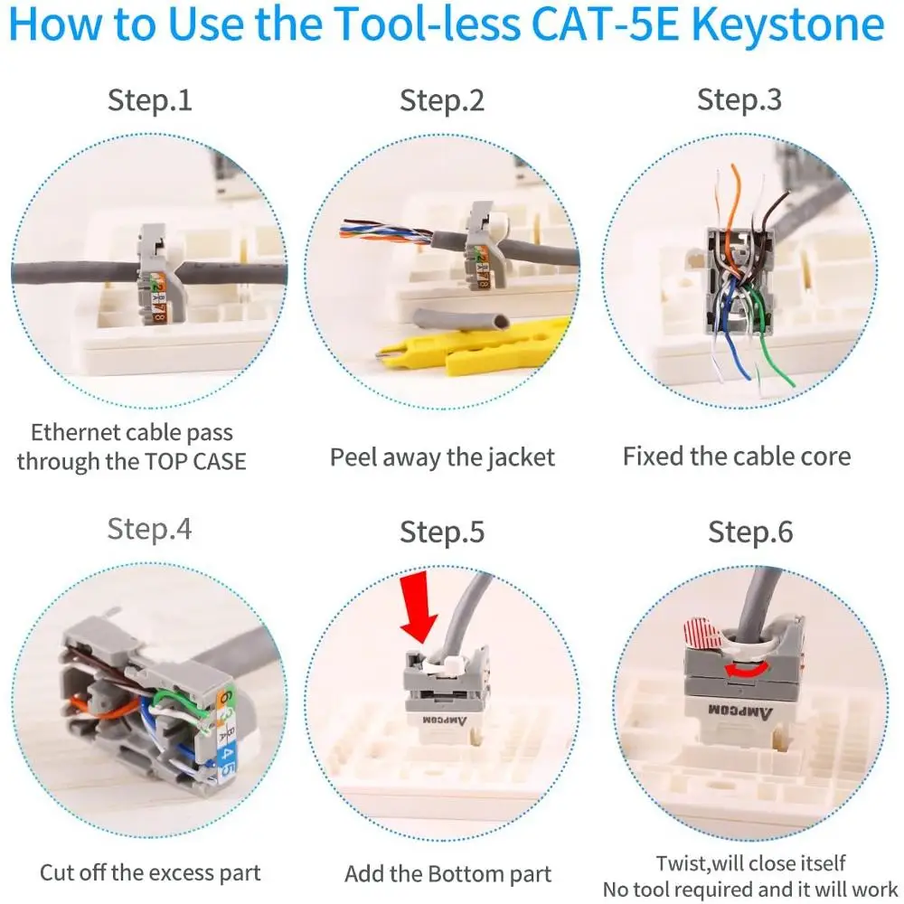 10 шт./упаковка разъем для модуля UTP CAT5e RJ45|Детали устройств связи| |