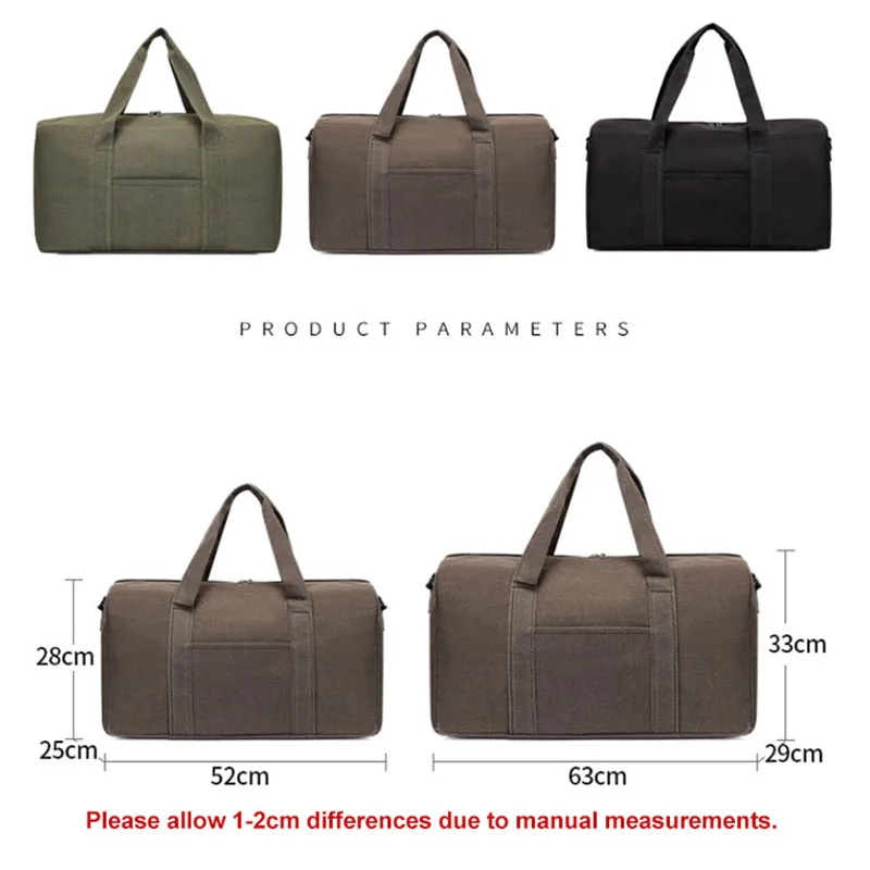 Men Folding Travel Bag Large Capacity Canvas Unisex Luggage Storage Bag Outdoor Portable Shoulder Fitness Duffel