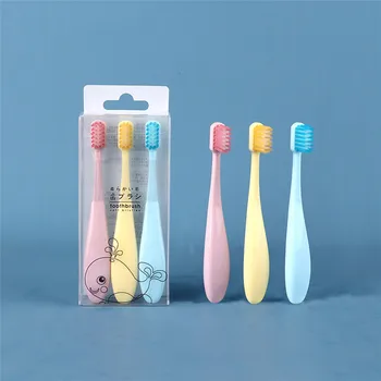 

2-6 Years Baby Toothbrush Children's Toothbrush Soft Fur Macaron Handle 3 sticks kids Oral Care Training Toothbrush
