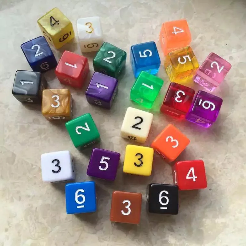 10 шт./партия 6 сторонних цифровых игральных костей смешная игра-головоломка отправить детей 16 мм случайный цвет