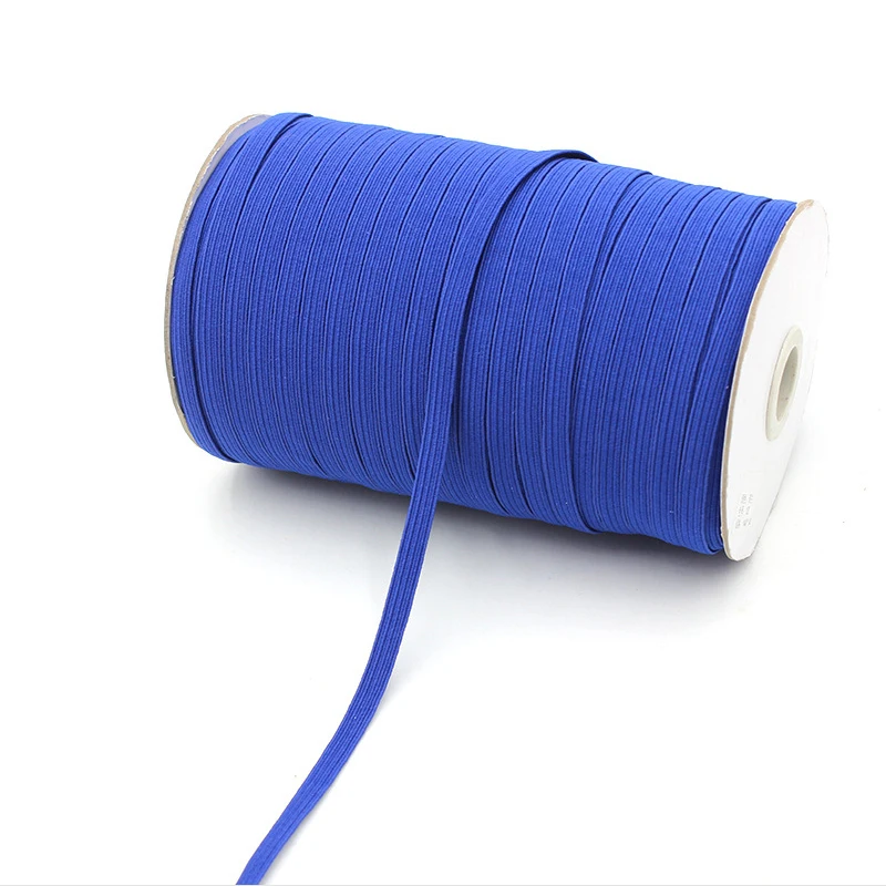 15 Blue 100Y 6 мм красочные плоские эластичные ленты высокая эластичная канатная Резиновая лента спандекс лента швейная отделка пояс-ремень аксессуары для одежды - Цвет: 15 Blue