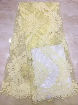 

French Organza Net Lace Fabric High Quality Embroidery Tulle Lace With Sequins 2019 Latest African Lace Fabric For Wedding Dres