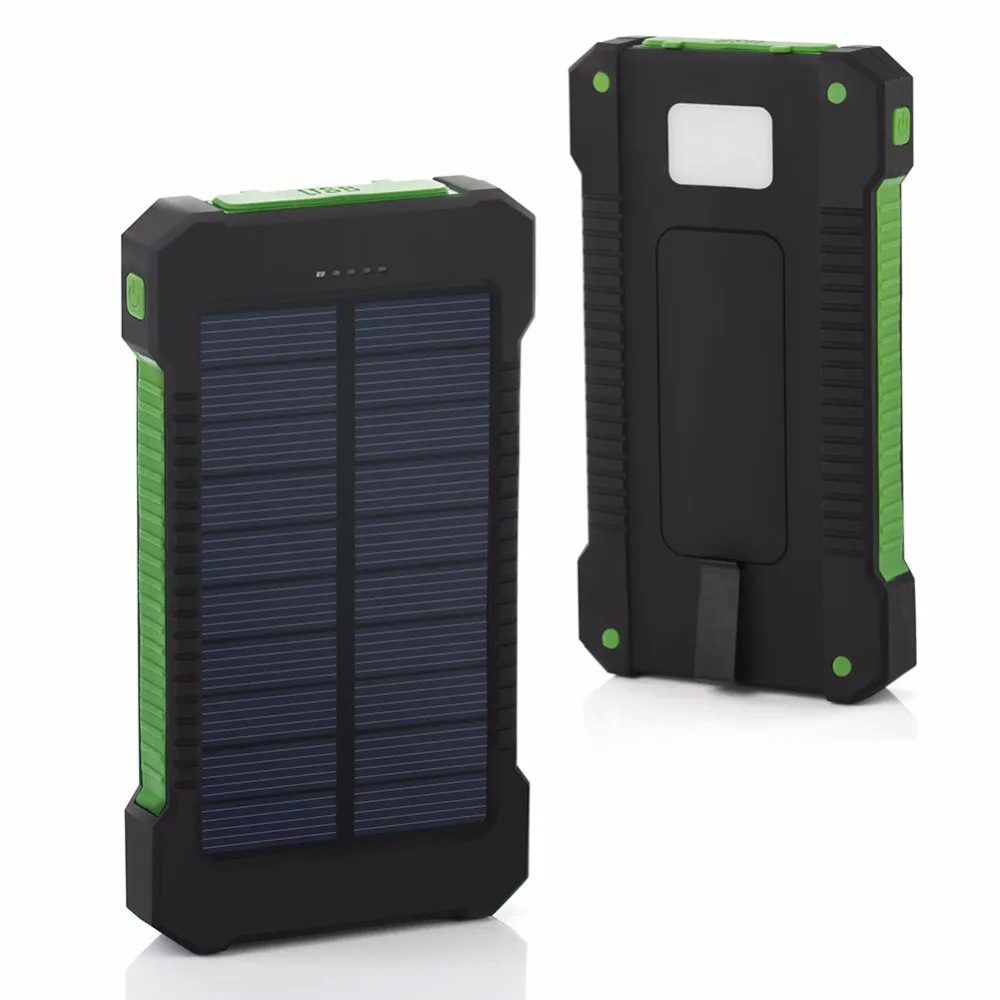 Solar Panel Power Bank 20000mAh Waterproof Emergency Portable Charging Bank External Battery Powerbank For Xiaomi MI iPhone