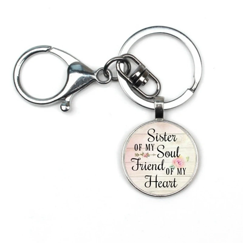 

2019 New SISTER My Soul FRIEND My Heart Keychain Pendant, Keychain Pendant, Inspirational Charm Keychain to best friend XKXLHJ