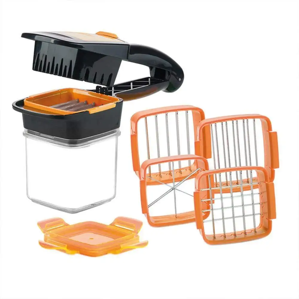 

5 In 1 Multifunction Vegetable Cutter Manual Vegetable Quick Dicer Fruit Chopper Slicer Non-Skid Base Slicer And Chopper