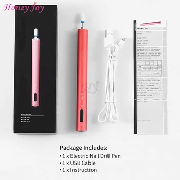 

1pc Pro USB Electric Nail Drill Pen with Bright LED Light Safe Electric Nail Drill Manicure Machine File Kit Accessories Tools