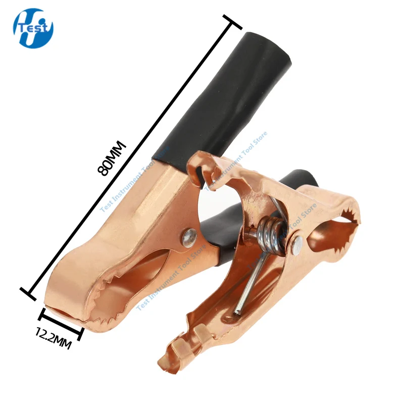 2Pcs 10A 20A 30A 50A 100A Crocodile Car Caravan Van Battery Test Lead Clips Insulated Alligator Clamp Red + Black