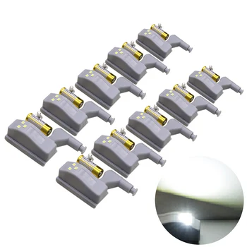 

10pcs LED Under Cabinet Light Sensor Wardrobe Light Universal Led Armario With Battery For Kitchen Cupboard Closet Night Lamp