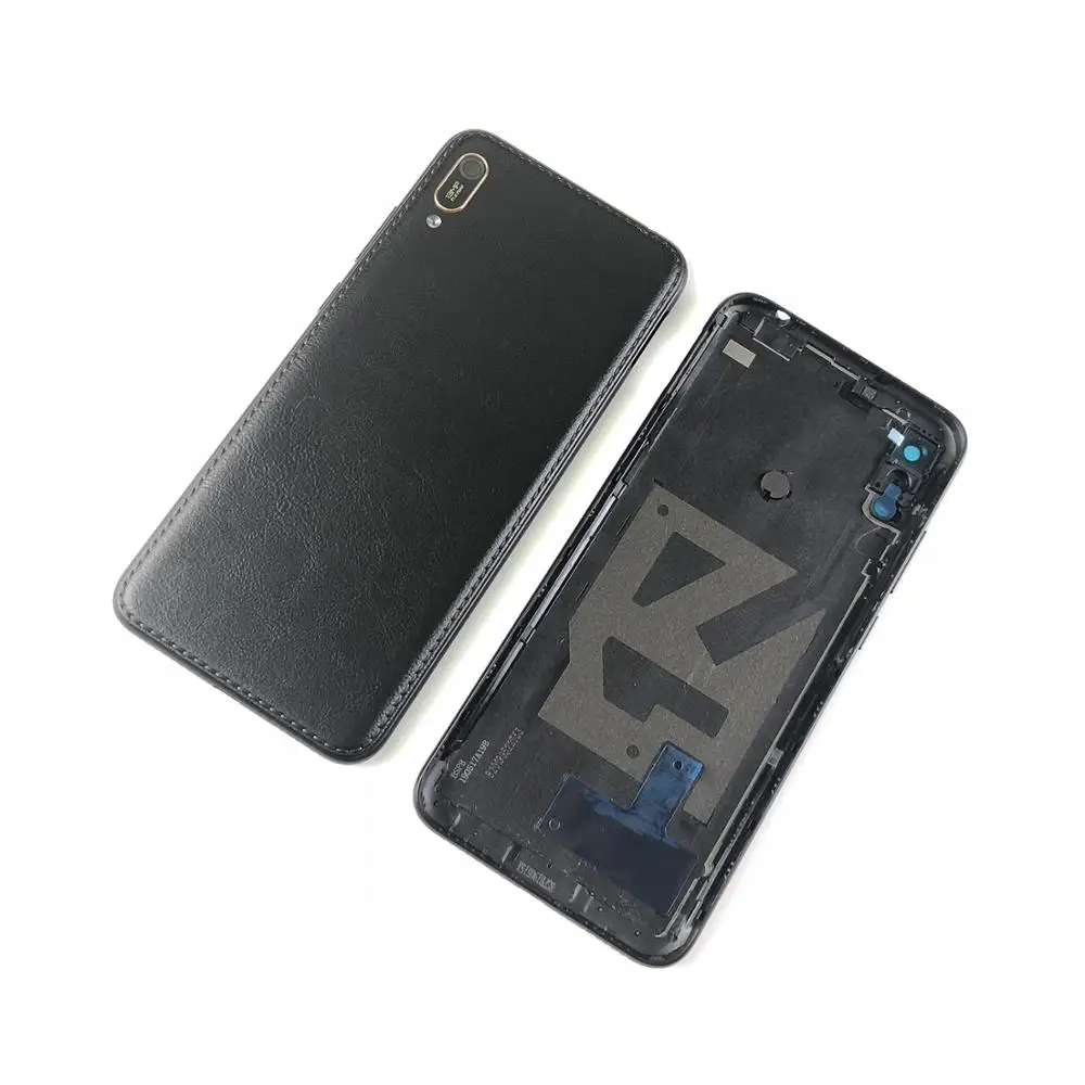 Leather black Для huawei Y6 /Y6 Prime /Y6 Pro корпус крышка батареи задняя крышка и Кнопки громкости питания+ логотип - Цвет: Leather black