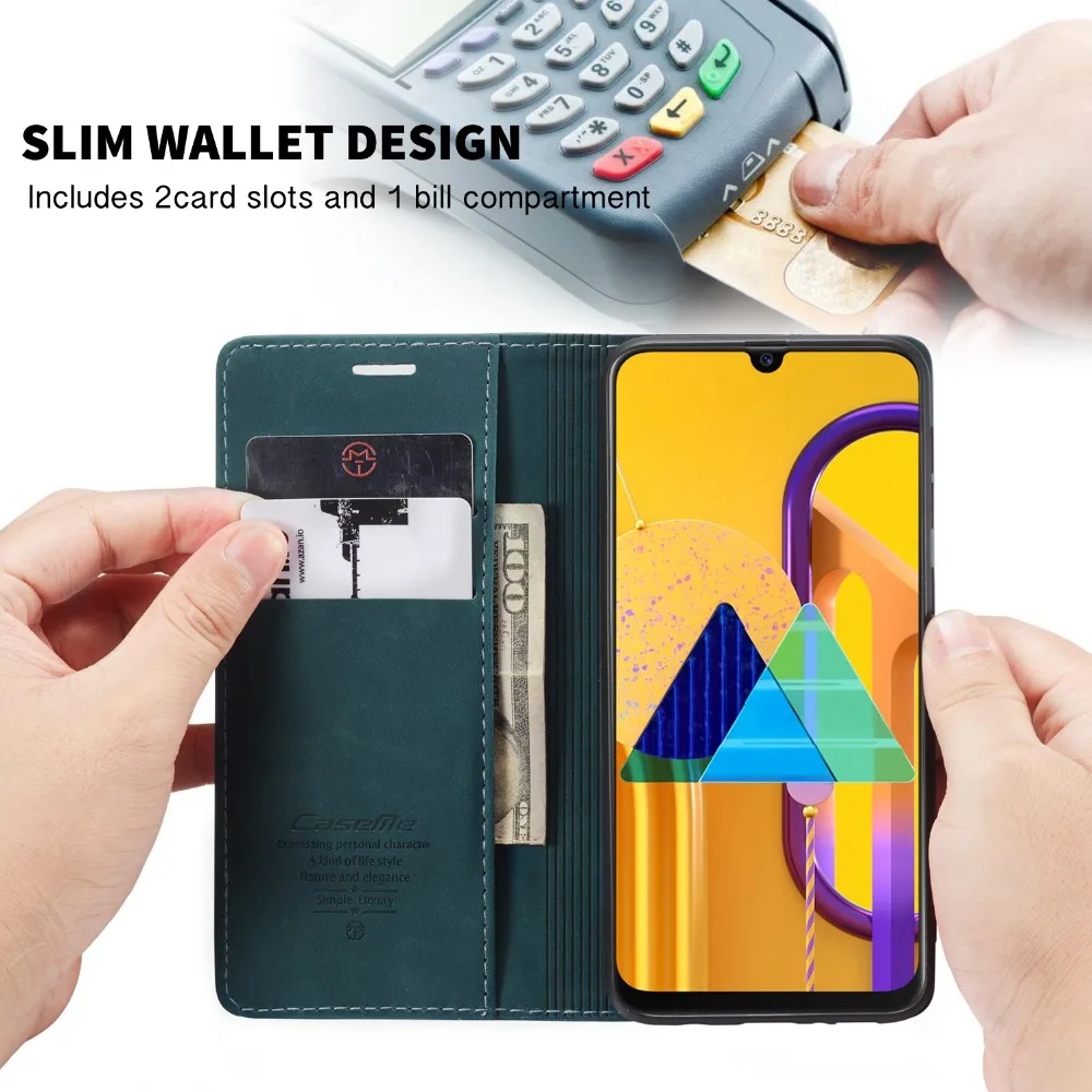 CaseMe Luxury Magnetic Retro Card Slot Stand Flip Cover For Samsung Galaxy M30S M21 Leather Wallet Case For Samsung M31 (3)