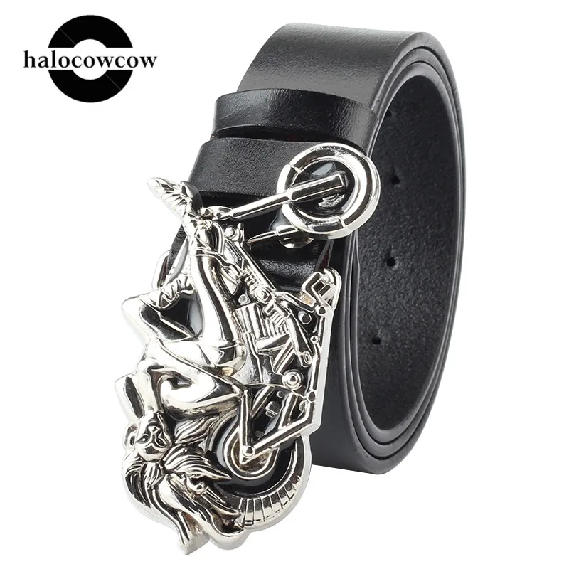 Мотоциклетный красивый ремень с металлической серебряной пряжкой крутой новый