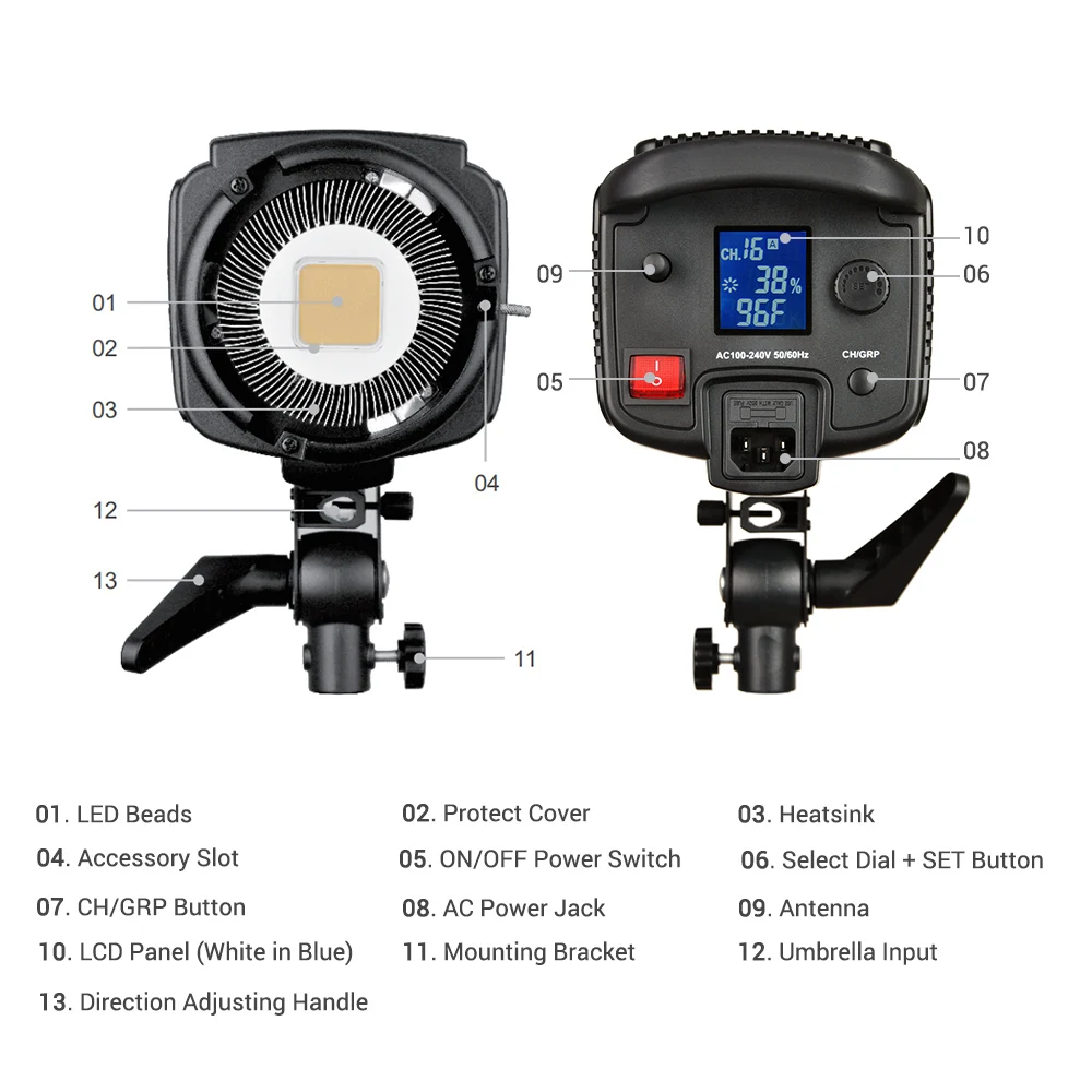 Godox SL150W 5600K 150W высокой мощности Светодиодный свет видео дистанционное управление регулируемая яркость Bowens крепление для студийной записи видео