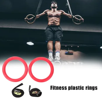 

Convenient 1pair ABS Plastic Gymnastic Ring Multi-functional Practical Exercise Workout Pull Up Muscle Training Circle