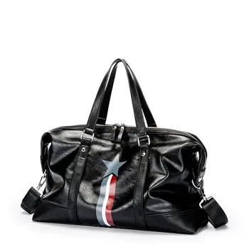 

2019 Travel Bag Waterproof Leather Large Capacity Duffle Multifunction Tote Casual Crossbody Bags Men's Black handbag Fitness