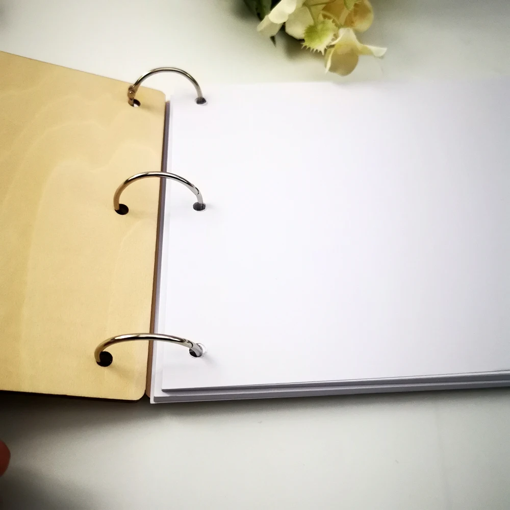 Custom Bride And Groom Name And Date Wooden Calligraphy Guest Book Personalized Laser Engraved Wedding Album Gift for Couple3