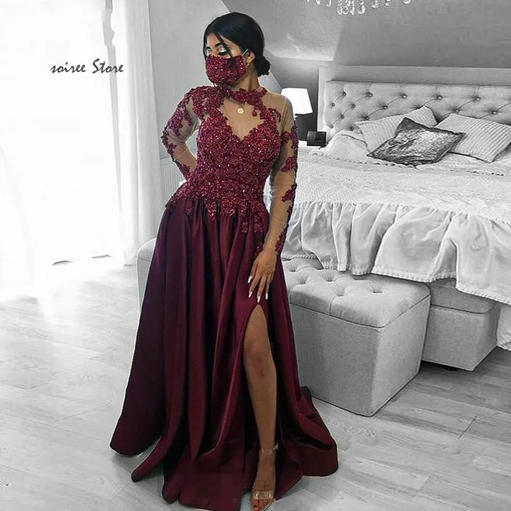 side-slit-burgundy-long-sleeves-evening-dresses (2)